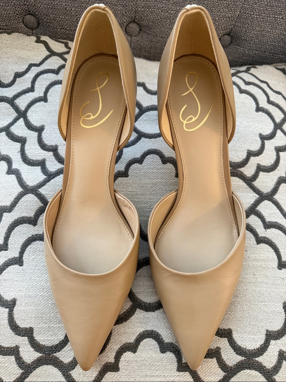 Sam Edelman Nude Pointed D'Orsay Heels